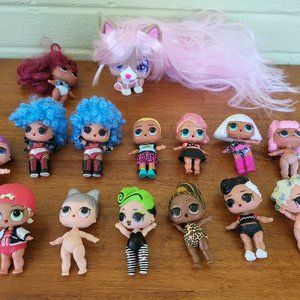 Lol Surprise Doll Figure Mini Lot Set of 15 Pictured Multi Color Dolls Kitty T4